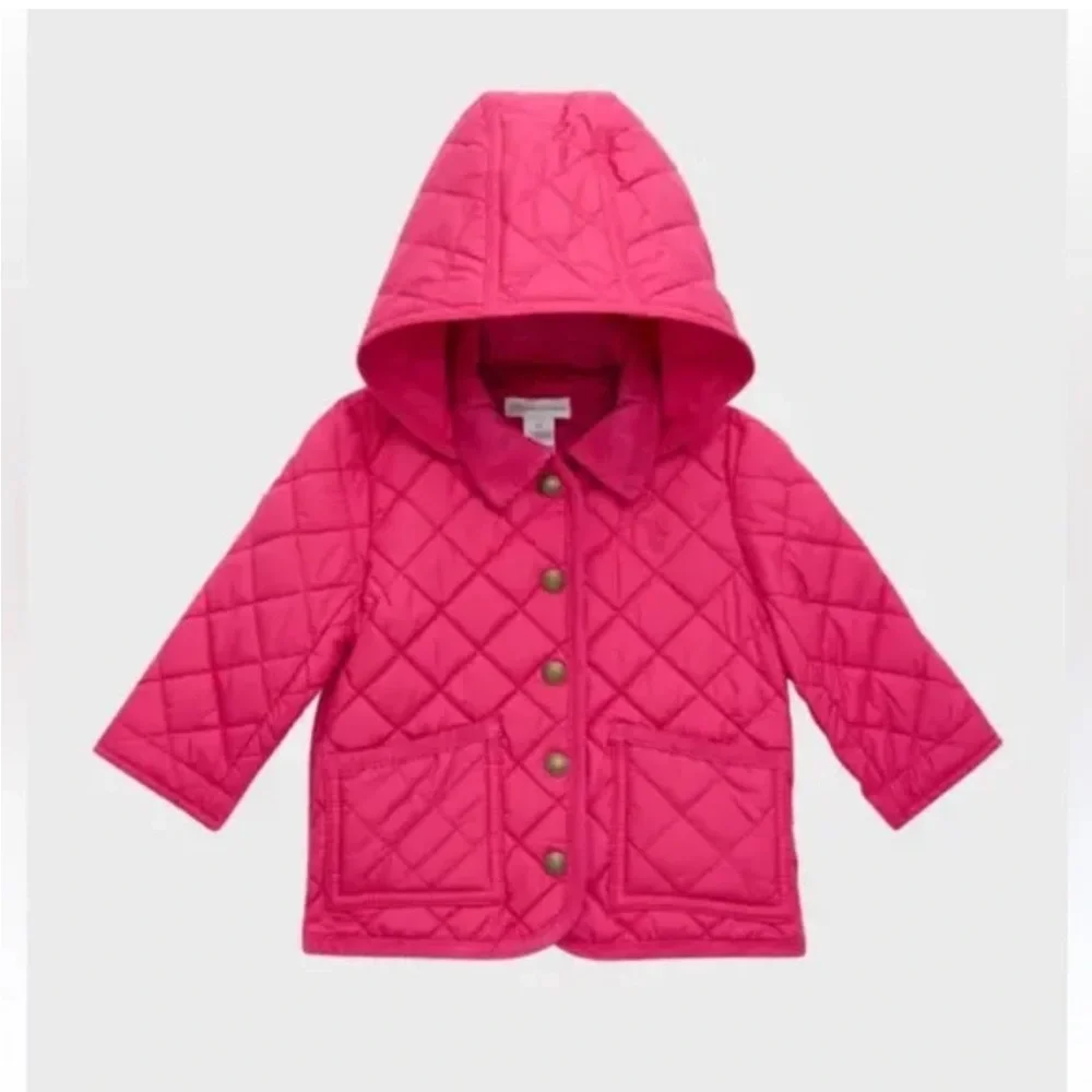 NWOT Ralph Lauren Pink Baby Quilted Barn Snap Jacket